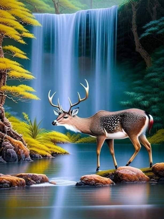 Deer Hideaway 40hx30w cm - Diamond Painting - DIY Hobby Art