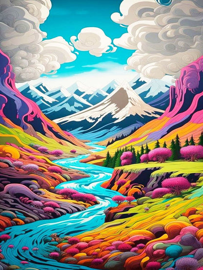 Frosty Peaks 40HX30W - Diamond Painting - DIY Hobby Art