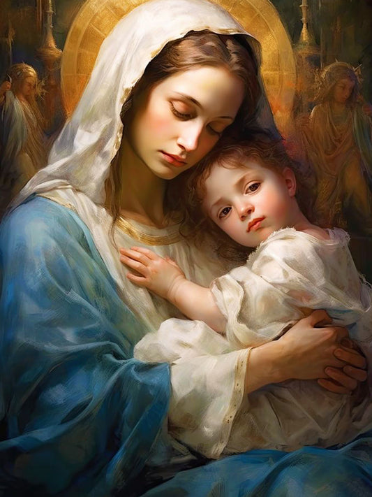 Mary and Child 40HX30W - Diamond Painting - DIY Hobby Art