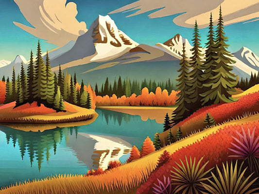 AZURE MOUNTAIN SUNRISE_30x40cm Diamond Painting Kit DIY Hobby ART