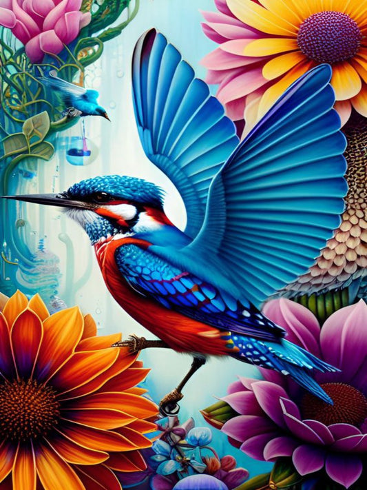 SUCCESS BIRD FLOWER_40HX30Wcm Diamond Painting Kit DIY Hobby ART