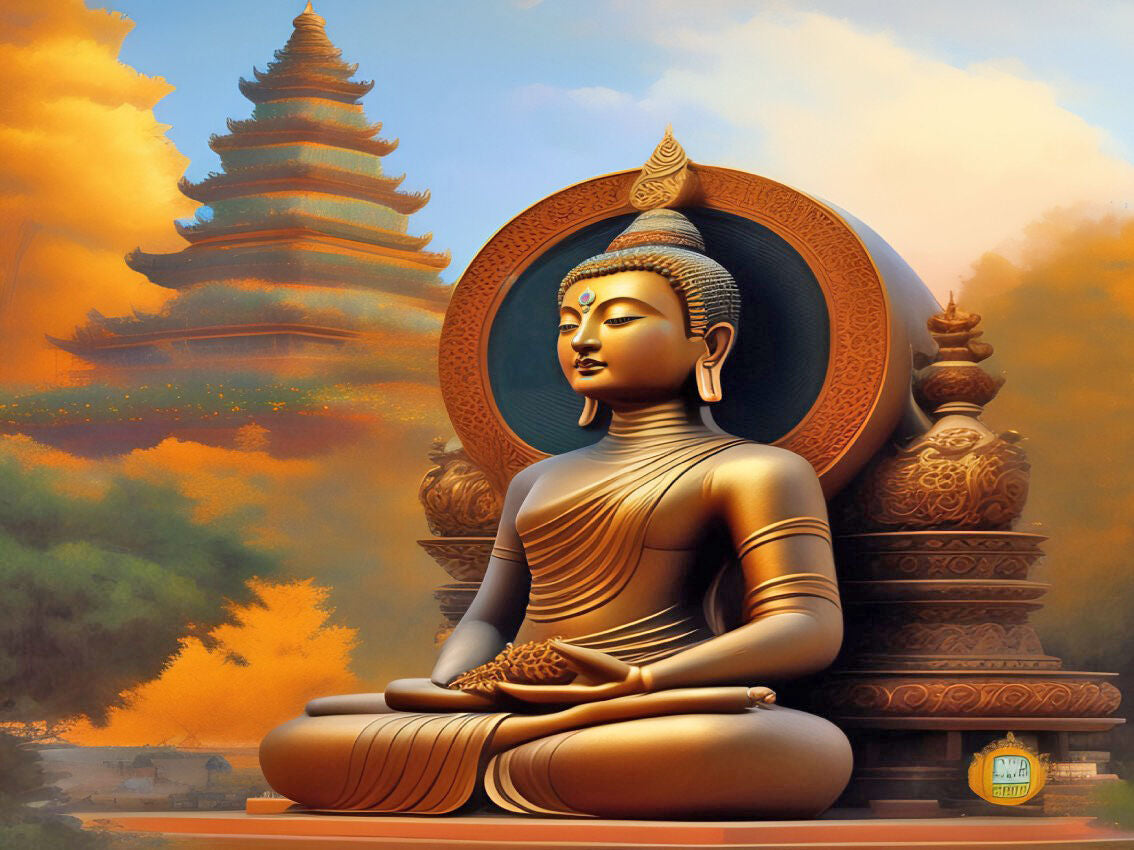 GOLDEN TRANQUILITY BUDDHA_30x40cm Diamond Painting Kit DIY Hobby ART