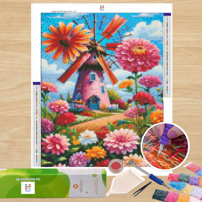 Wendy's Windmill 40hx30w - Diamond Painting - DIY Hobby Art