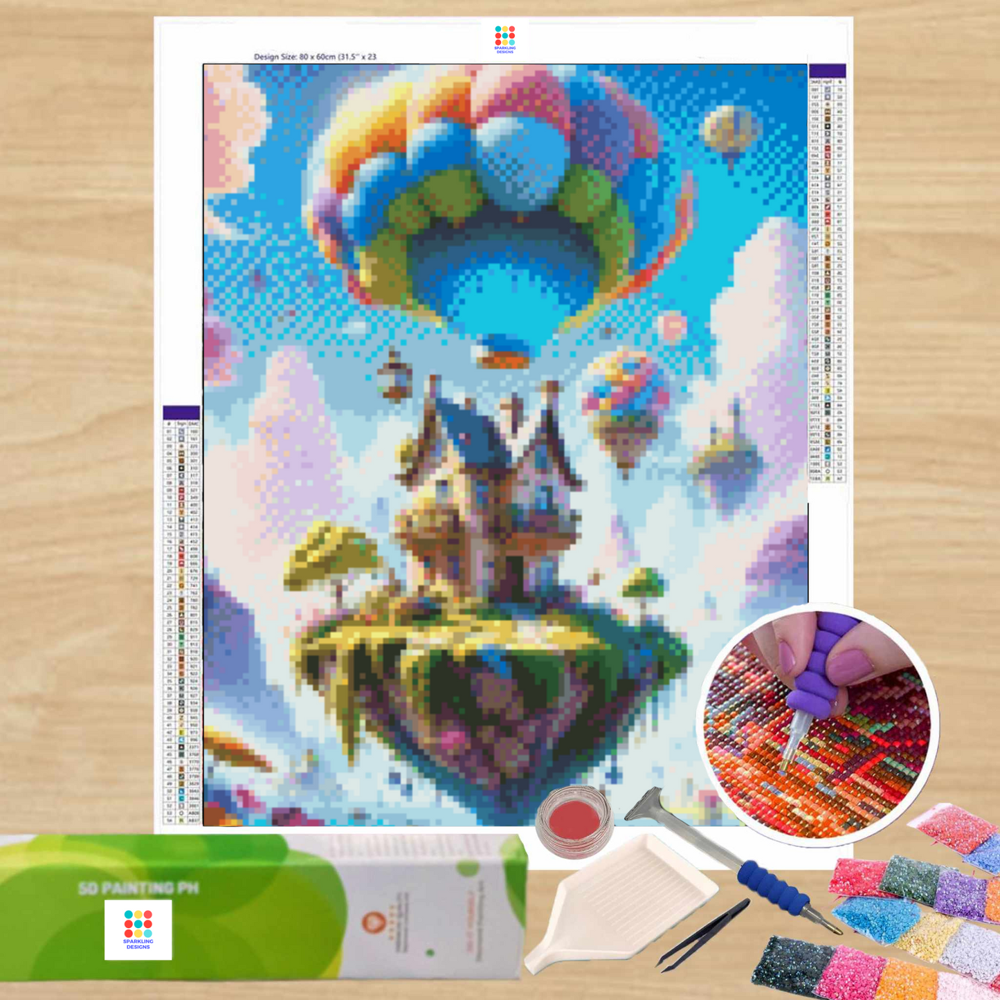 Colorful Airborne 40HX30W - Diamond Painting - DIY Hobby Art