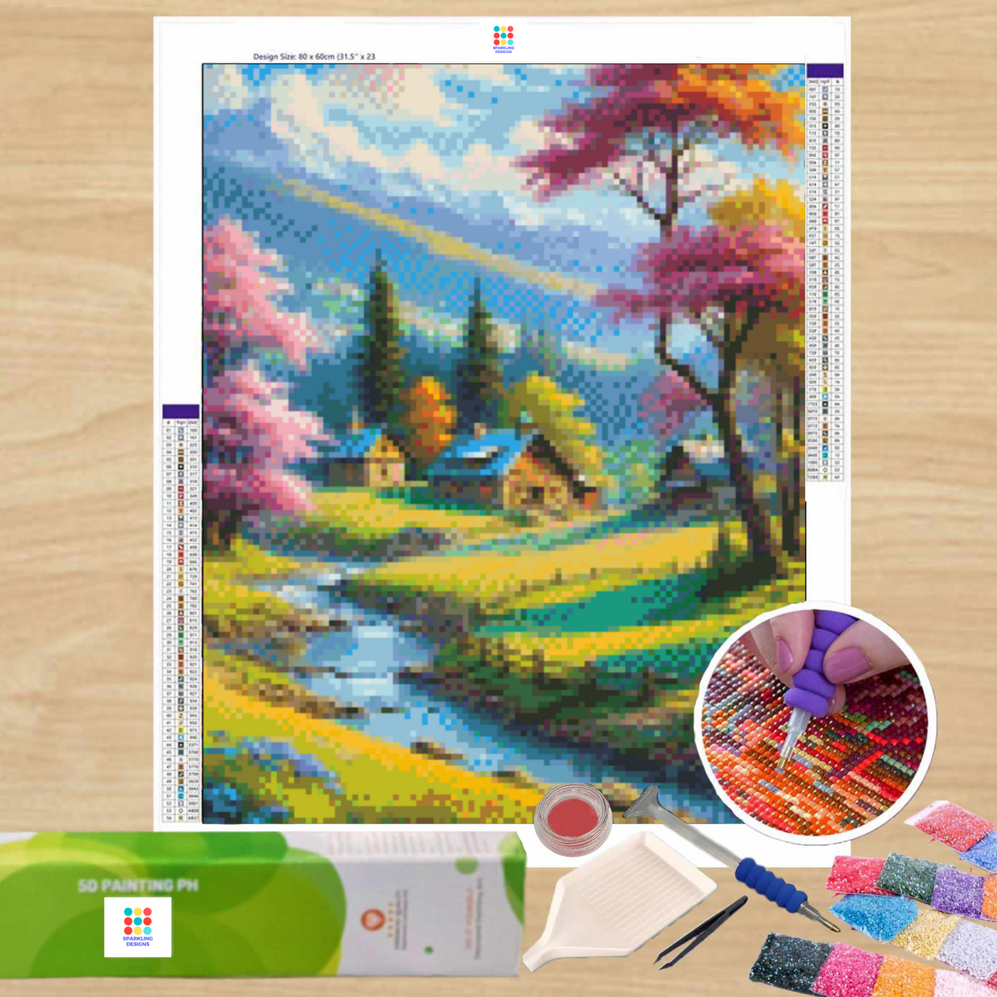 Countryside Colors 40HX30W - Diamond Painting - DIY Hobby Art