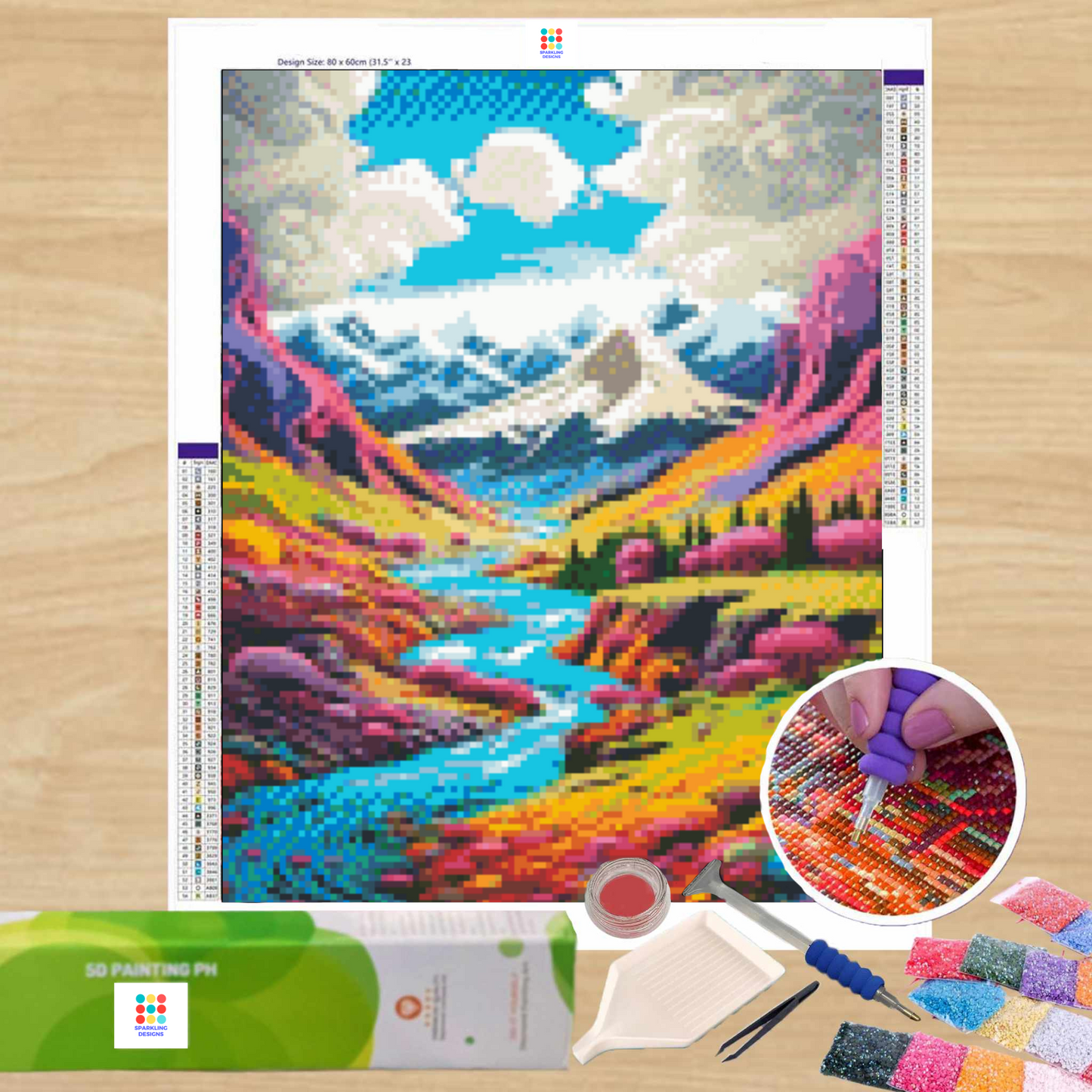 Frosty Peaks 40HX30W - Diamond Painting - DIY Hobby Art