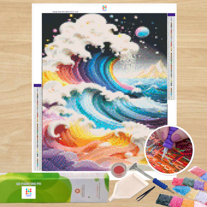 Hokusai in Colors 40HX30W- Diamond Painting - DIY Hobby Art