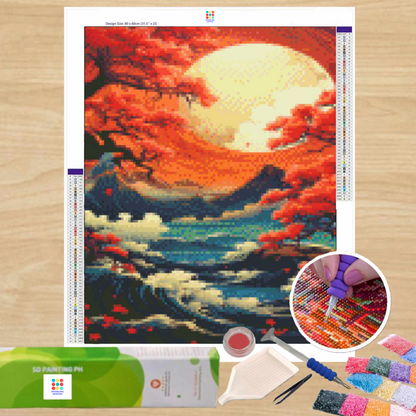 Orange Reverie 40HX30W - Diamond Painting - DIY Hobby Art