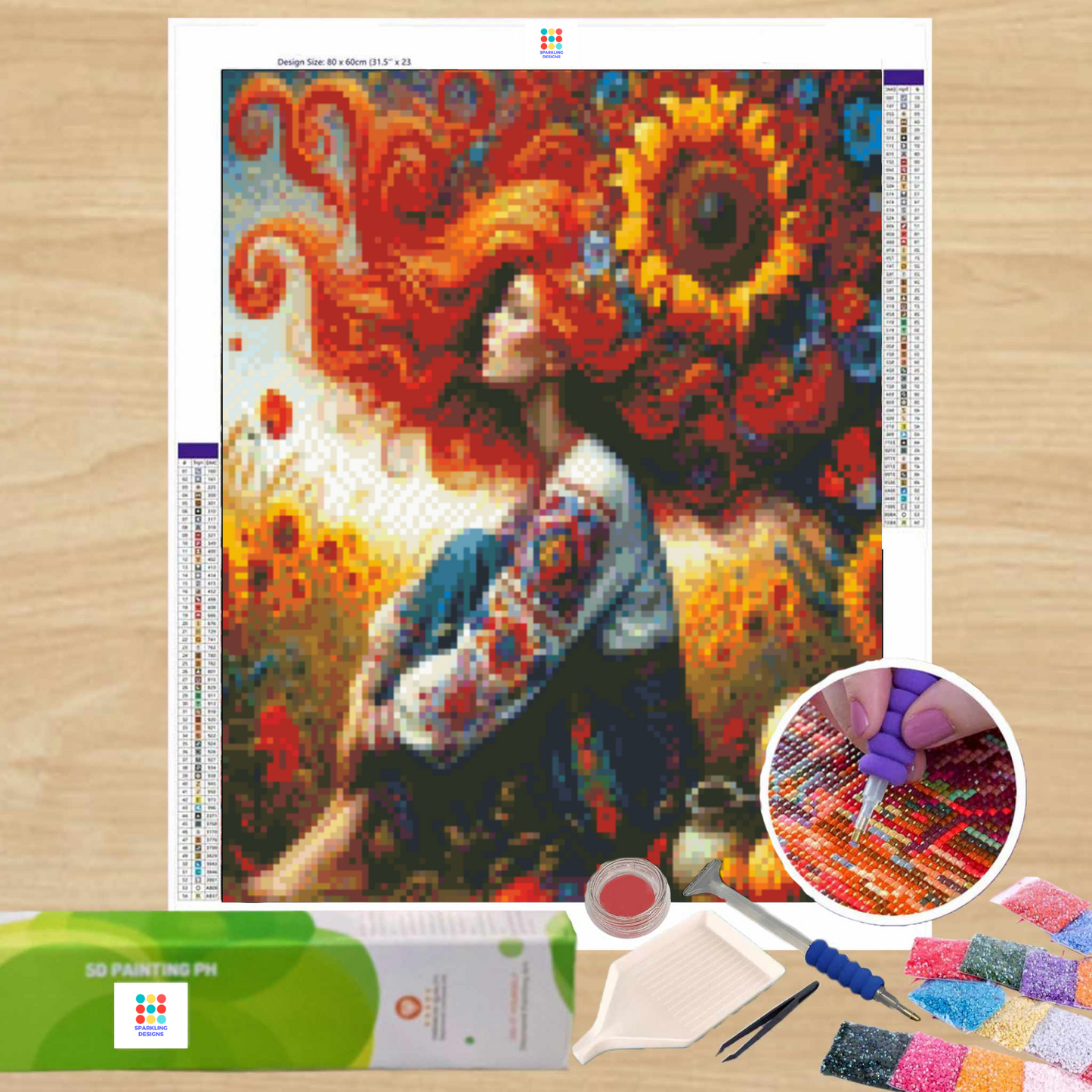 Sunflower Adornment 40HX30W - Diamond Painting - DIY Hobby Art