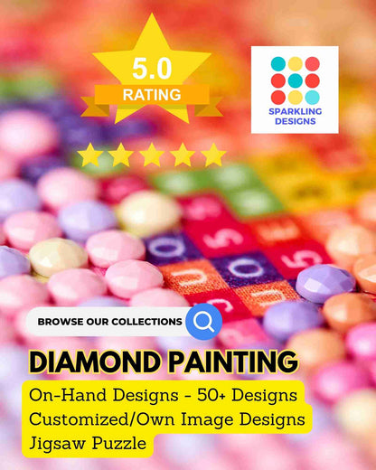 Letter E 40hx30w cm - Diamond Painting - DIY Hobby Art