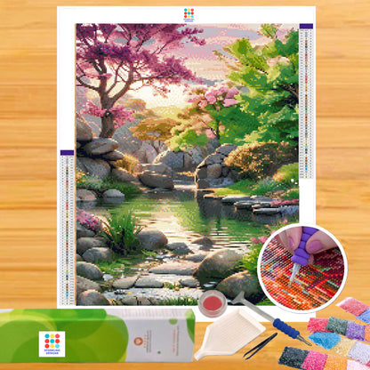 Oasis Sakura 40hx30w cm - Diamond Painting - DIY Hobby Art