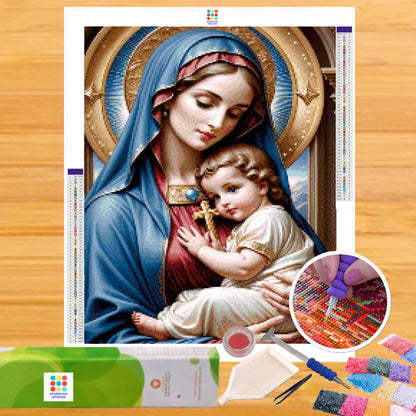 Mary and Child 40hx30w cm - Diamond Painting - DIY Hobby Art