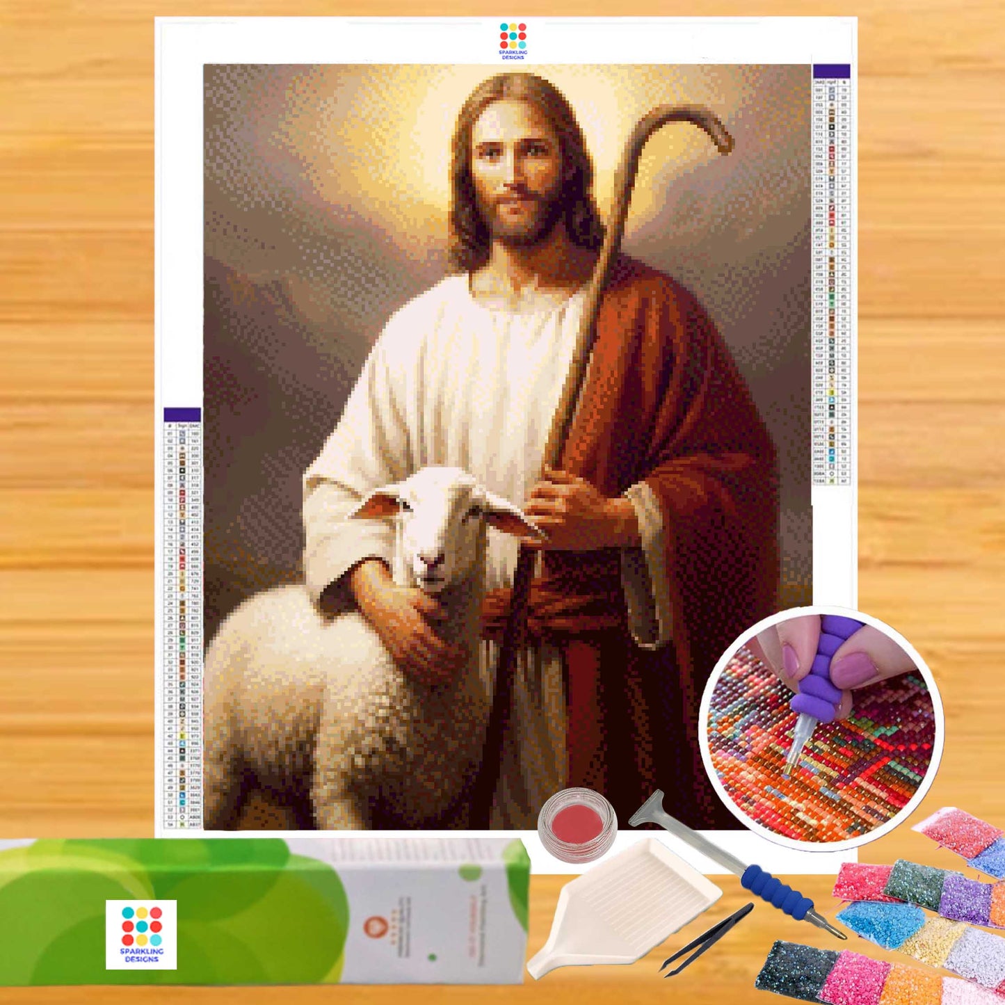 Sacred Lamb 40hx30w cm - Diamond Painting - DIY Hobby Art