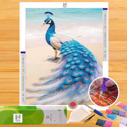 Bluecoast Peacock 40hx30w cm - Diamond Painting - DIY Hobby Art